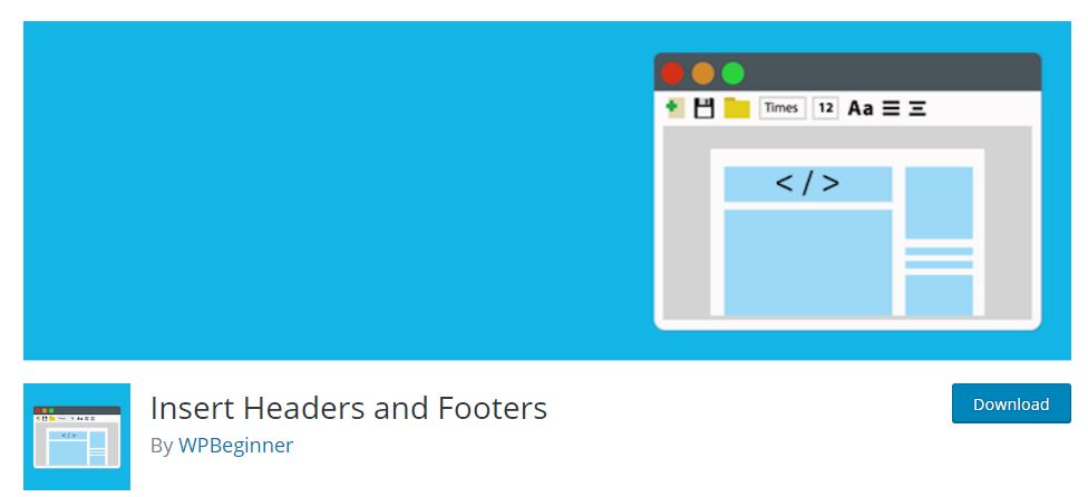 Insert headers and footers WordPress plugin